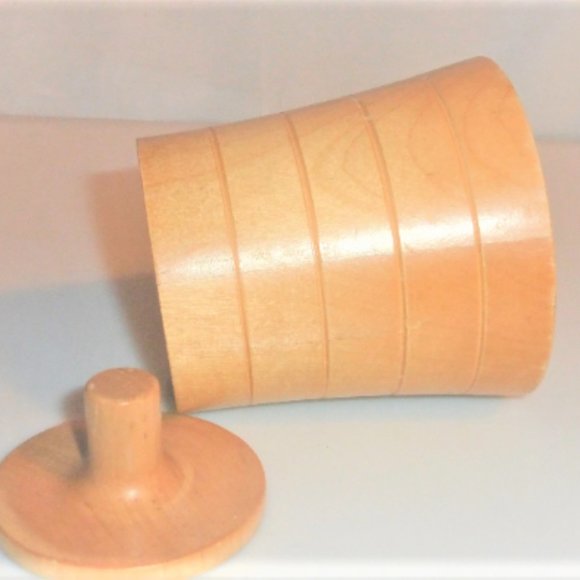 BX73bsm - Wood Carved SUGAR JAR Trinket Matches Jewelry Key Holder Candy Jar - Picture 2 of 5